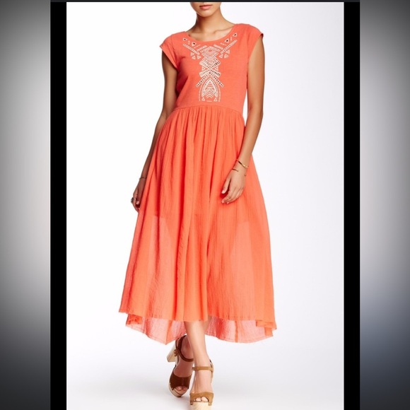 Free People boho Cactus Flower Toosaloosa Meadow Midi Dress -$148 fall casual - Picture 2 of 8